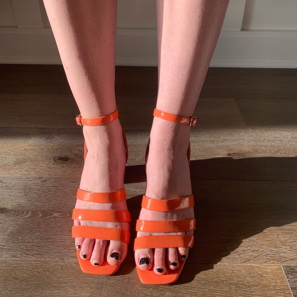 Orange Sandals/Heels- Size 9
